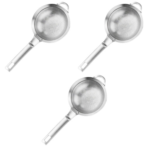 3Pcs Stainless Steel Juice Filter Spoon Silver for Cooking 2