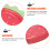 4Pcs Red Ceramic Strawberry Bowls Multiuse Snack Dessert Fruit Plates 6