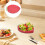 4Pcs Red Ceramic Strawberry Bowls Multiuse Snack Dessert Fruit Plates 9