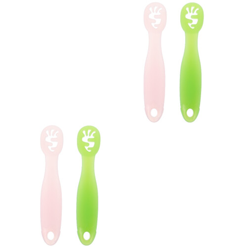 4Pcs Silicone Baby Spoons Assorted Colors Soft Training Utensils 2