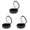 3Pcs Mouth Guard Case Black Durable Plastic Snap Lock Denture Storage 3