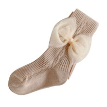 Cute Frilled Socks For Little Girls, Fashionable Bowknot Design Soft And Durable Cotton Fabric Perfect For Birthday Parties And Summer Outings