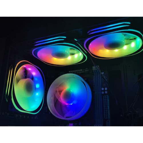 3Sets 12Cm St Koelventilator Rgb LED Met Controller Efficiënt En Kleur 1