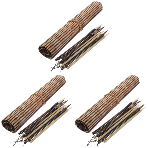 3Sets Portable Traditional Calligraphy Brush Set with Assorted Colors 2