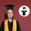 6Pièces Ensemble Robe De Graduation Noir Gland Et 10