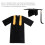 6Pièces Ensemble Robe De Graduation Noir Gland Et 11