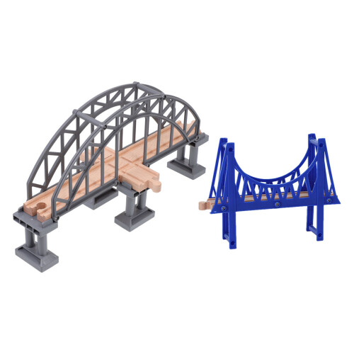 4Pièces Pont De Train Simulé En Bois ABS Pour Jeu Construction DIY 2