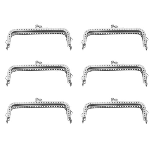 12Pcs Smooth Silver DIY Purse Clasp Frames Replacement Bag Handles 1