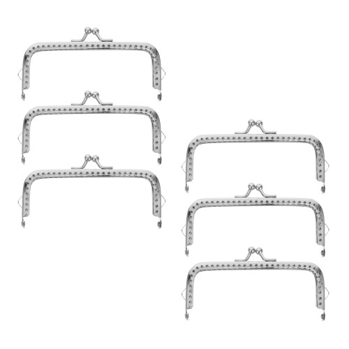 12Pcs Smooth Silver DIY Purse Clasp Frames Replacement Bag Handles 2
