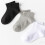 3 Pairs Cotton Socks Size 20-24 Black White Gray 8
