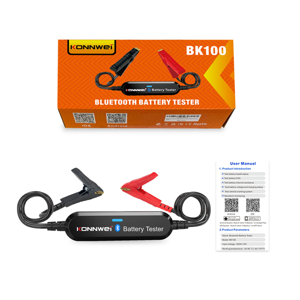 (Black) Reliable Digital Battery Analyzer Wireless Car Battery Tester 6V-12V Black 4586790913523