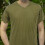 2Pièces T-Shirt V Courtes Coton Respirant Olive 4