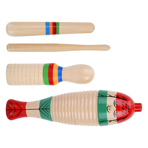 6Ensembles Instruments Guiro Percussion En Bois Pour Petits Musiciens 1