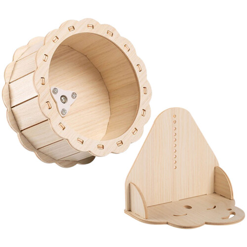 3Ensembles En Bois Pour Hamster Roue Muette Pour Petits Animaux 2