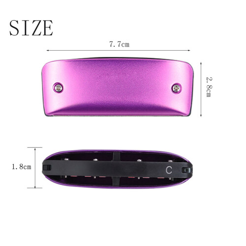 Harmonica Musical Violet 7 Trous ABS Et Alliage Pour Débutants 1