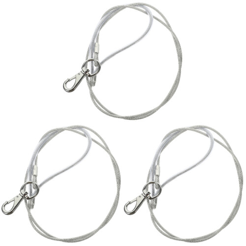 3Pièces Laisse Robuste Acier Portable Argenté 1