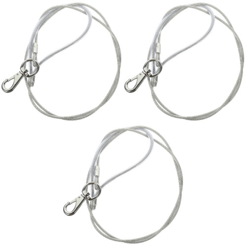 3Pièces Laisse Robuste Acier Portable Argenté 2