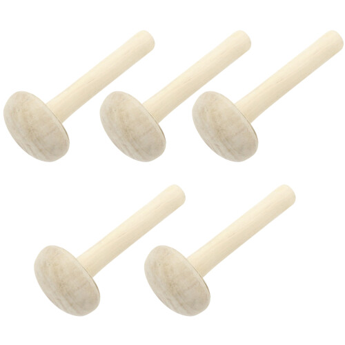 10Pcs Durable Wooden Mushroom Rollers Khaki DIY Printing Tool 2