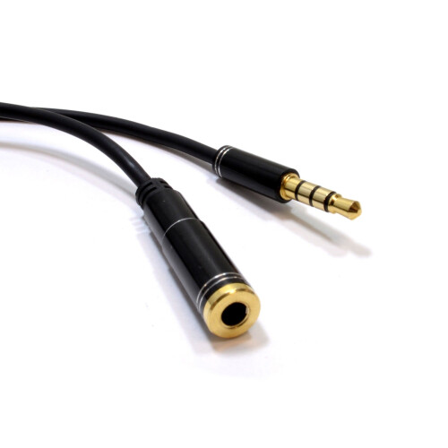 kenable PRO 4 Pole TRRS METAL 3.5mm Jack Headphone/Headset Extension Cable 2m 2