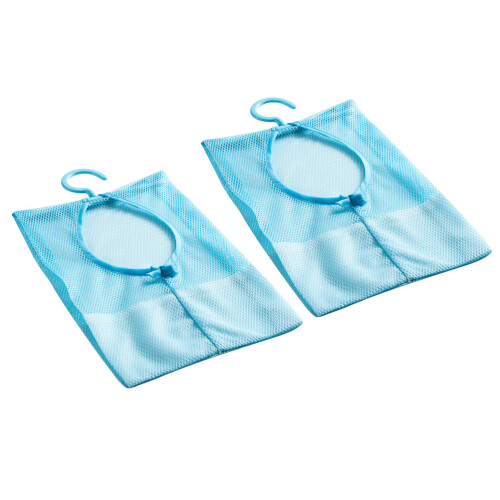 4Pcs Multipurpose Blue Mesh Hanging Storage Bags for Bathroom Kitchen 1