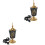 2Pièces Support D'encens Électrique Céramique Noir Décoratif 4
