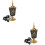 2Pièces Support D'encens Électrique Céramique Noir Décoratif 7