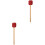 2Pièces Baguettes De Batterie Rouge Manche Bois Pour Performance 5
