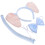 5Sets Sky-Blue Elephant Ears Headband Tail Bow Tie Costume Kit 3