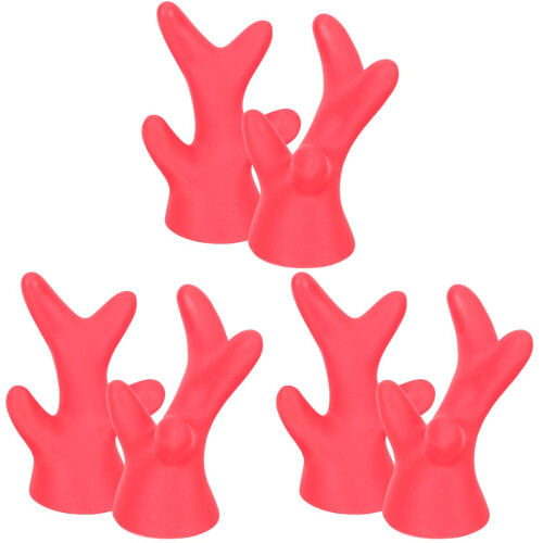 6Pièces Déco Casque Bois Cerf Rouge Design Charmant Réutilisable 1