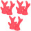 6Pièces Déco Casque Bois Cerf Rouge Design Charmant Réutilisable 3