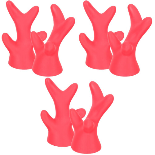 6Pièces Déco Casque Bois Cerf Rouge Design Charmant Réutilisable 2