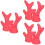 6Pièces Déco Casque Bois Cerf Rouge Design Charmant Réutilisable 4