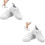 2Paires Sneakers Blanches En PU Épais Mode Décontracté 6