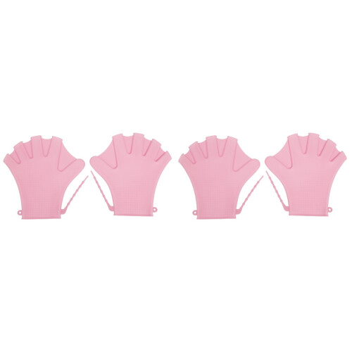 2Paires De Natation Ajustables En Silicone Rose Pour 2