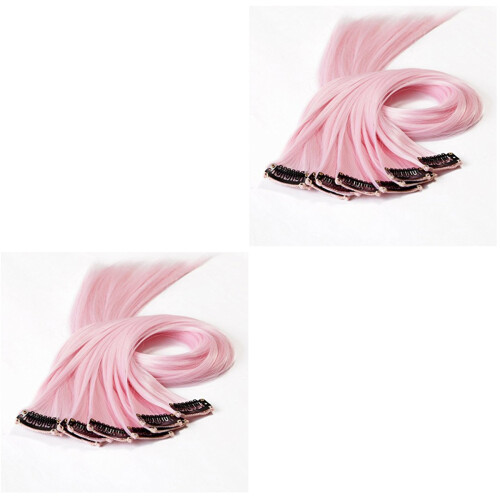 20Pièces Extensions Lisses Clip-in Rose Faciles À Coiffer 1
