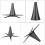 5Pièces Support Clarinette Métal Pliable ABS Stable Noir Professionnel 7
