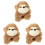 3Pièces Bracelets Slap Animaux Doux Marron Décoration Réutilisables 3