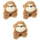 3Pièces Bracelets Slap Animaux Doux Marron Décoration Réutilisables 4