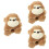 3Pièces Bracelets Slap Animaux Doux Marron Décoration Réutilisables 7