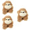 3Pièces Bracelets Slap Animaux Doux Marron Décoration Réutilisables 8
