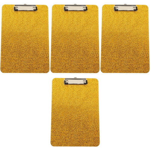 4Pcs Practical Golden Clip Boards Portable for Office Document Support 2
