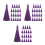 60Pièces Décorations Pompon Violet Longue Couleur Vive Pour 8