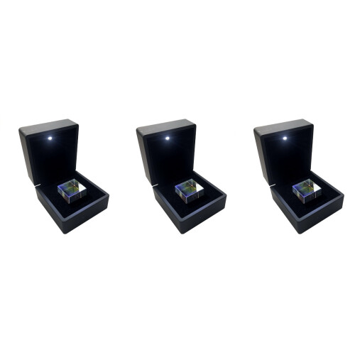 3Pièces Cube En Verre Rgb Pour Expériences Cours Scientifiques 2