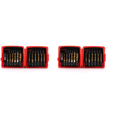 Set di Punte per Trapano Combinate Nel Titanio 26 Pezzi Kit di Punte per Maschi SAE E Metriche per Filettatura Filettatura Sbavatura