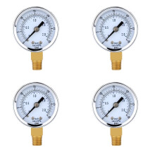 4X Misuratore di Pressione - 0 - 30 Psi 0 - 2 Bar Misuratore del Contatore Contatore Metri Manometro Idraulico Gage A Doppia Scala Nero