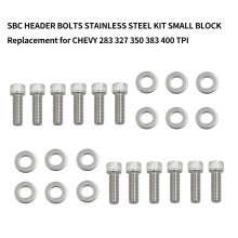 Edelstahl-Header-Schraubensatz für Chevy 283-400, 12 Stück