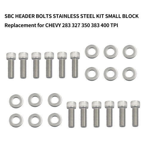 SBC Stainless Header Bolts Kit 3/8 x 1in SB