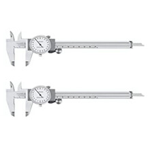 2X 0-150 mm Metrisches Messgerät, Messwerkzeug, Zifferblatt-Messschieber, Stoßfester Messschieber, 0,02 mm (TGBK150-0-150 mm)