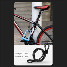 Bike Lock Anti-Theft Mountain Bike Road Bike Silicone U-Lock Motorcycle Helmet Bicycle Electric Scooter Black