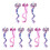 9Pièces Clips Extensions Perruque Multicolores Accessoire Fête 3